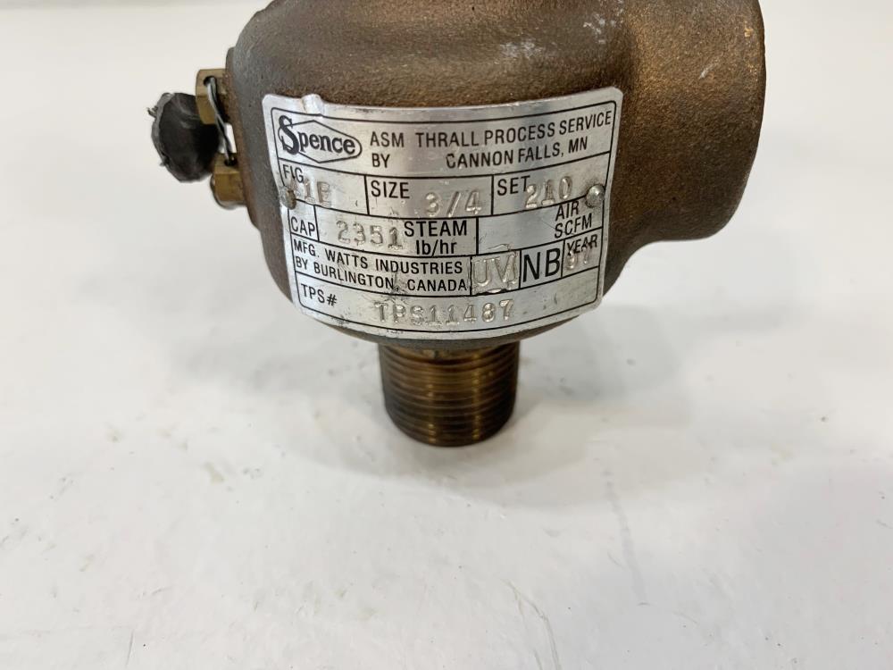 Spence 3/4" x 1" NPT 210# Bronze Relief Valve 41E